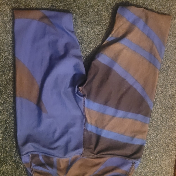 Debbie DANNHEISSER leggings fine art threads women new blue green Avocado leaf L - Picture 4 of 6